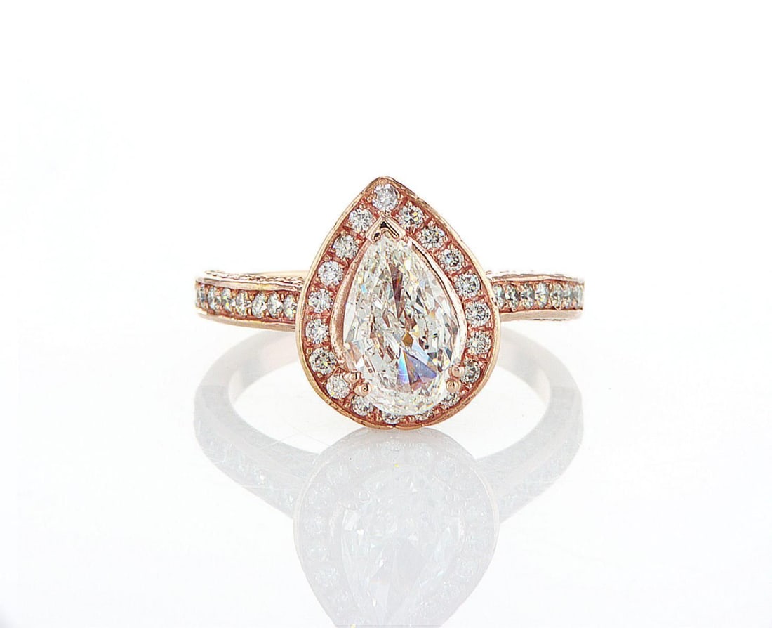 14kt Rose Gold 1.98ctw Diamond Ring: Jewelry Description Description: One 14k rose gold ring, set with natural diamonds. Jewelry Weight: 5.07 Grs Total Diamonds Weight: 1.98 Cts Precious Metal: 14kt Rose Gold Certificate Number: DSL- 444