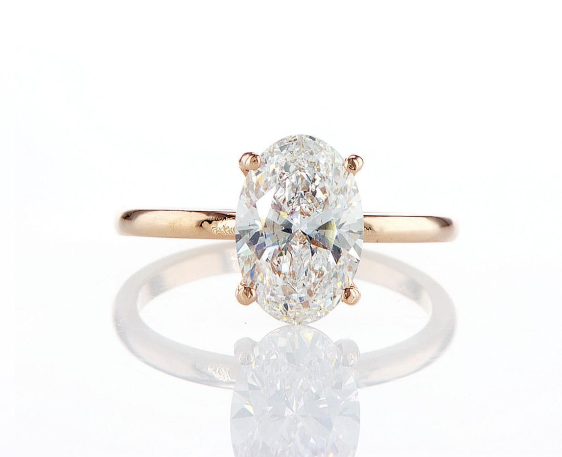 14kt Rose Gold 2.54ctw Diamond Ring: Jewelry Description Description: One 14k rose gold ring, set with lab grown diamonds. Jewelry Weight: 3.32 Grs Total Diamonds Weight: 2.54 Cts Precious Metal: 14kt Rose Gold Certificate Number: DSL- 4