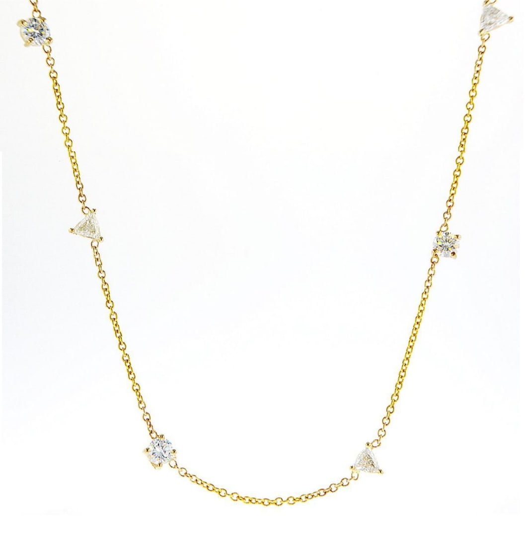 14kt Yellow Gold 1.81ctw Diamond Necklace: Jewelry Description Description: One 14k yellow gold necklace, set with natural diamonds. Jewelry Weight: 3.6 Grs Total Diamonds Weight: 1.81 Cts Precious Metal: 14kt Yellow Gold Certificate Number: D