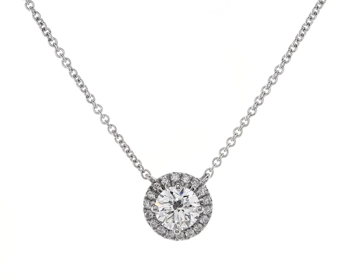 14kt White Gold 1.28ctw Diamond Pendant: Jewelry Description Description: One 14k white gold pendant, set with lab grown diamonds. Jewelry Weight: 3.8 Grs Total Diamonds Weight: 1.28 Cts Precious Metal: 14kt White Gold Certificate Number: DS