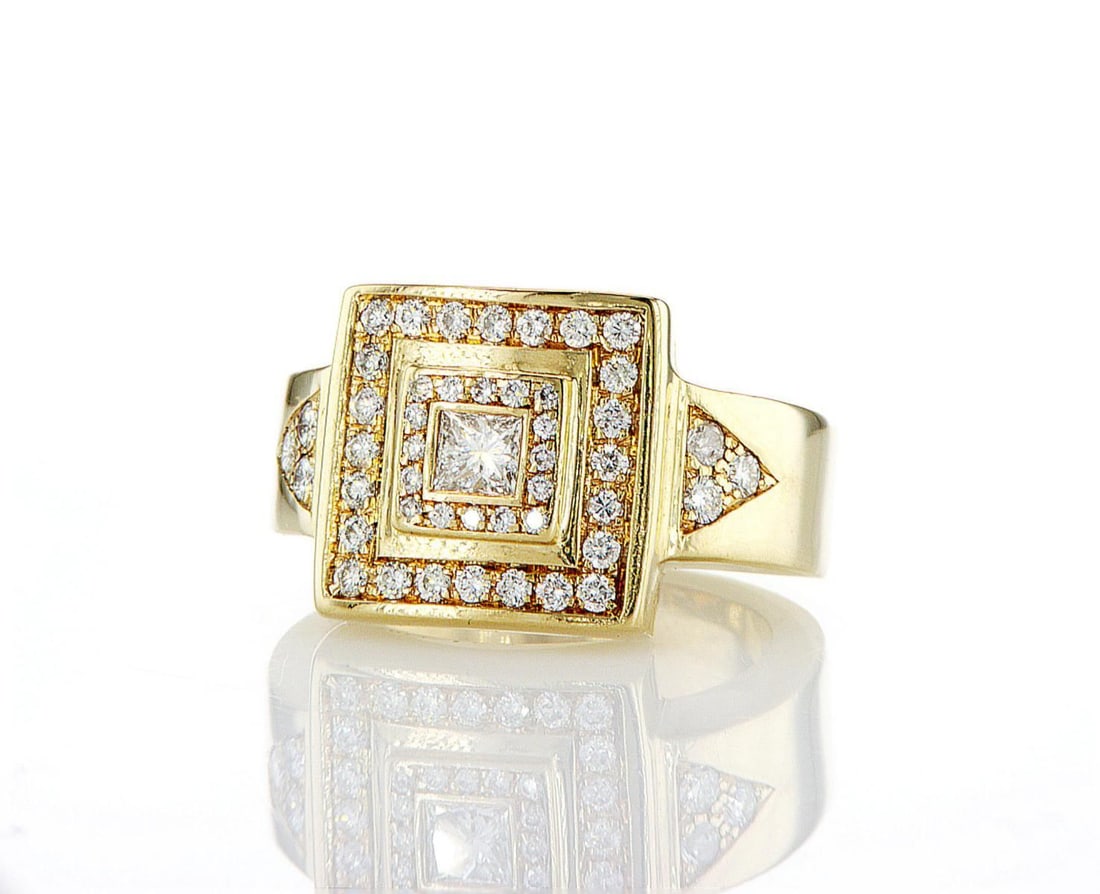 14kt Yellow Gold 0.7ctw Diamond Ring: Jewelry Description Description: One 14k yellow gold ring, set with natural diamonds. Jewelry Weight: 8.52 Grs Total Diamonds Weight: 0.7 Cts Precious Metal: 14kt Yellow Gold Certificate Number: DSL- 