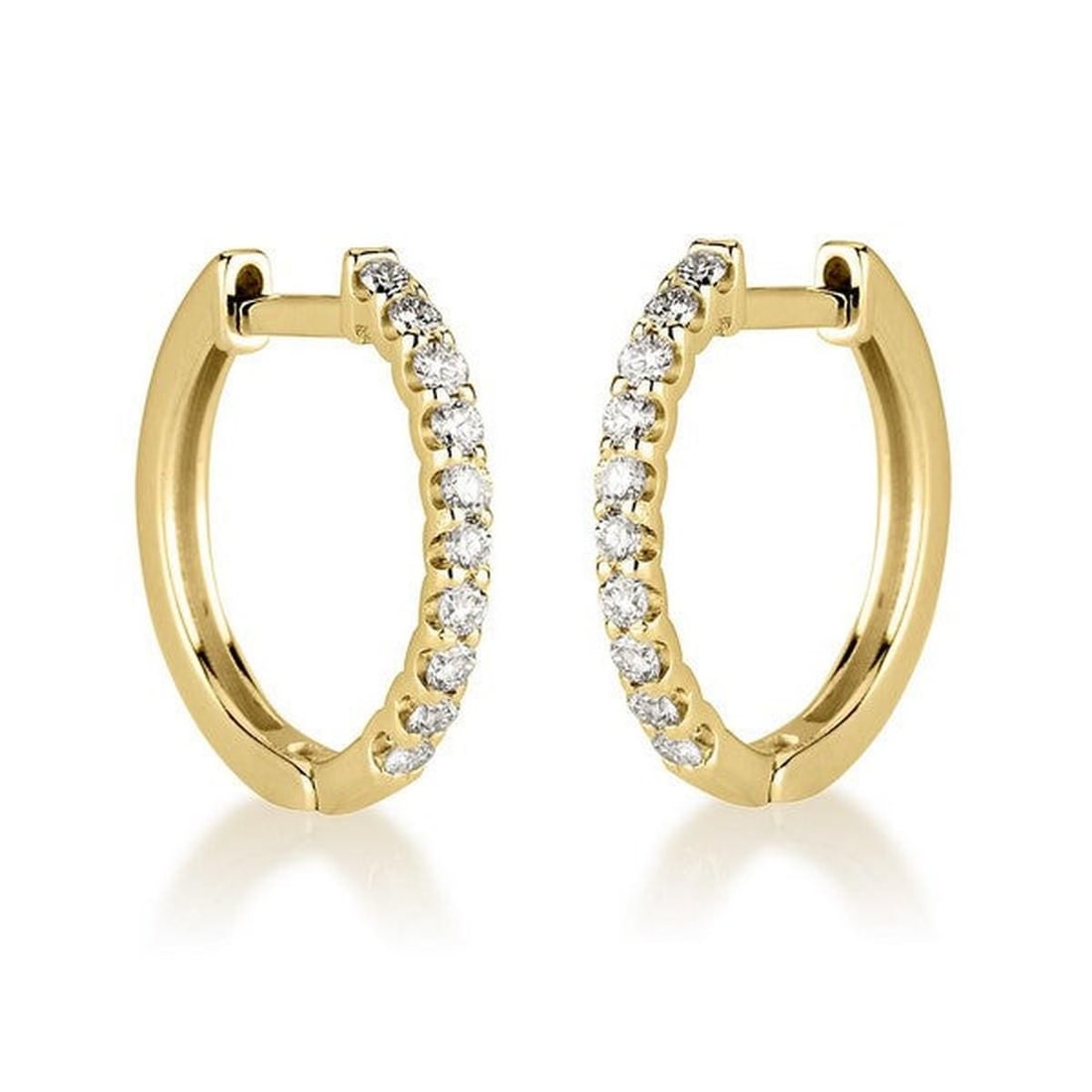 14kt Yellow Gold 0.6ctw Diamond Earrings: One pair of 14k yellow gold earrings Jewelry Weight: 4Grs Total Diamonds Weight: 0.6Cts Main Stones Description: Quantity: 20 Cut and shape: Round Carats Weight: 0.6 Clarity: VS Color: F DSL Appraised