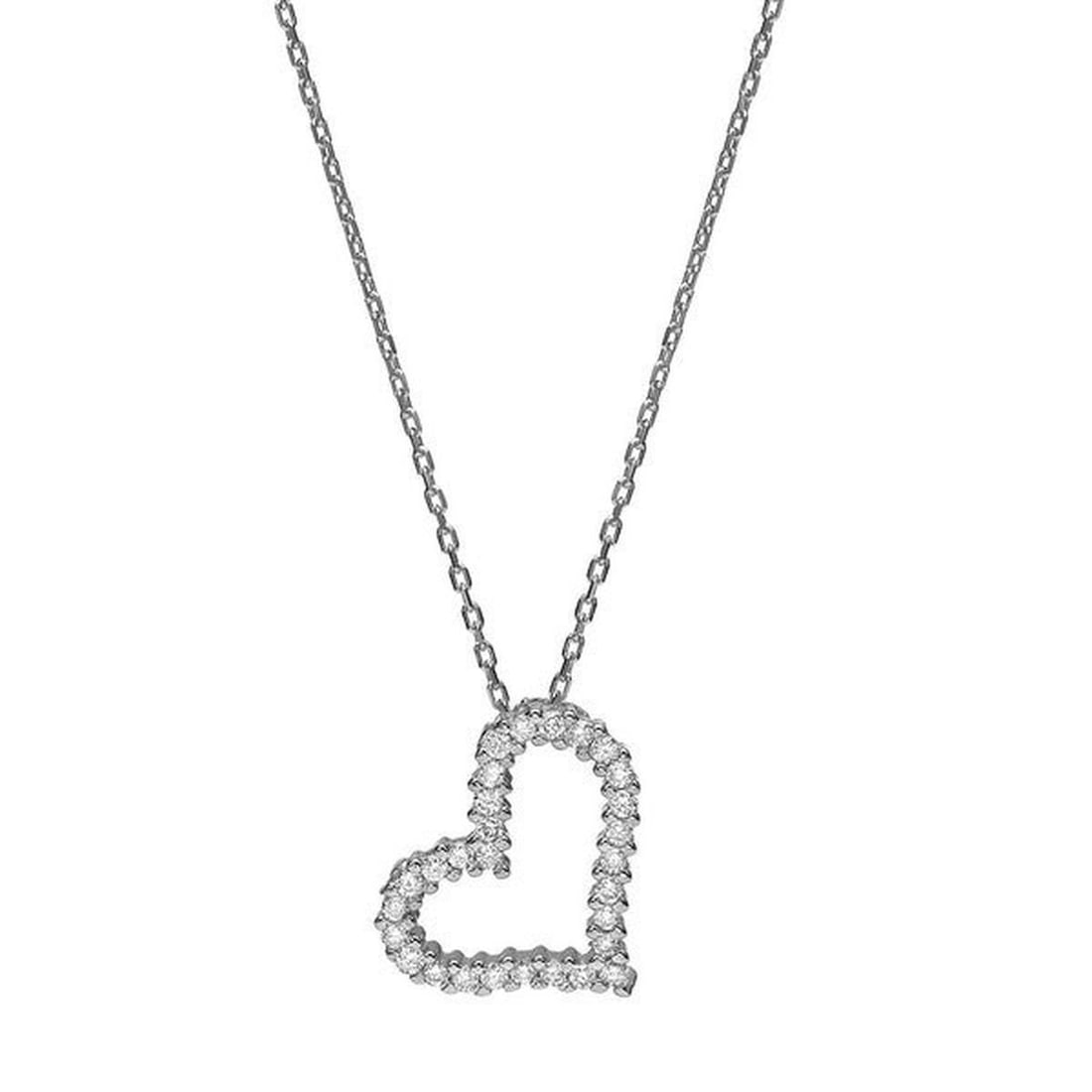 14kt White Gold 0.17ctw Diamond Pendant: One 14k white gold pendant Jewelry Weight: 1.8Grs Total Diamonds Weight: 0.17Cts Main Stones Description: Quantity: 29 Cut and shape: Round Carats Weight: 0.17 Clarity: VS Color: F DSL Appraised. Cert