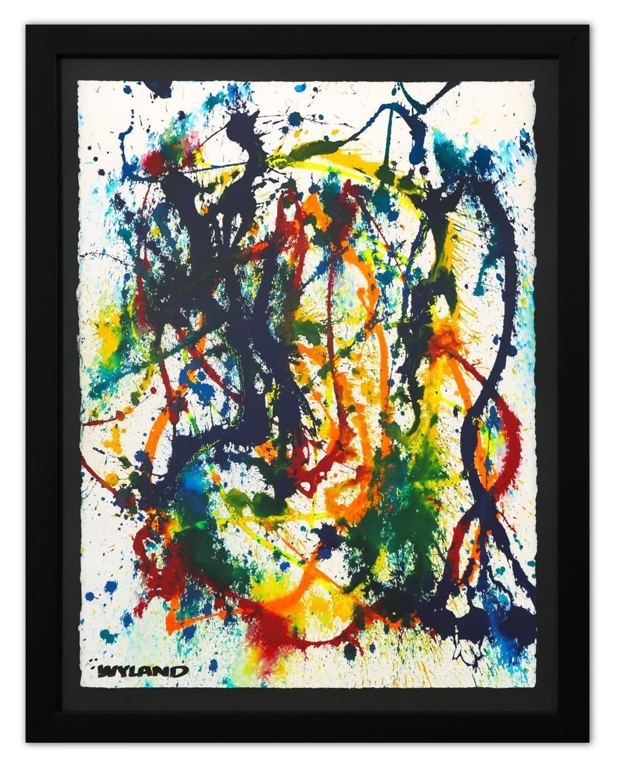Wyland- Original Watercolor Painting on Deckle Edge Paper "Abstract"