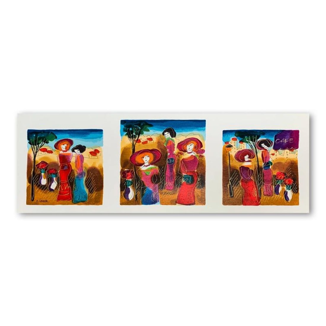 Moshe Leider, Hand Signed Limited Edition Serigraph on Paper with Letter of Authenticity.: This is a limited edition serigraph on paper by Moshe Leider. It is numbered and hand signed and includes a letter of authenticity. Measures approximately 9" x 24" (image). Reference#: 91413.