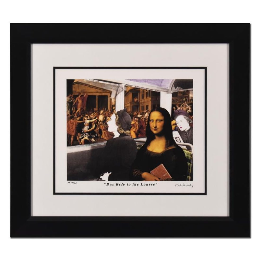 Nelson De La Nuez, "Bus Ride to the Louvre" Framed Limited Edition Artist Proof, Numbered and Hand