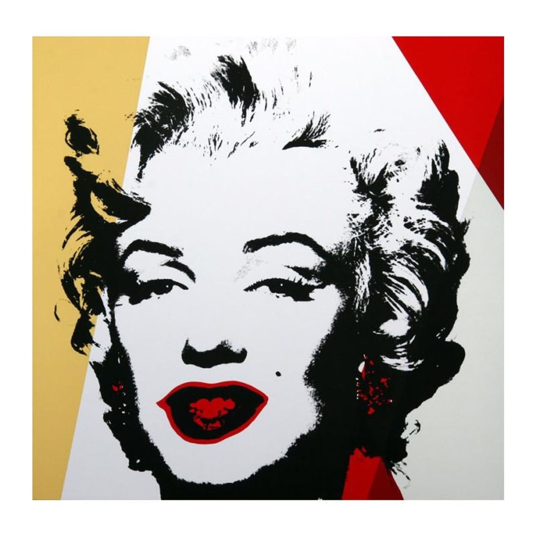 Andy Warhol "Golden Marilyn 11.37" Limited Edition Silk Screen Print from Sunday B Morning.: Golden Marilyn 11.37 is a limited edition silk screen print on museum board from Sunday B Morning featuring the works of Andy Warhol. The piece is stamped in blue on the back with "Published by Sunday