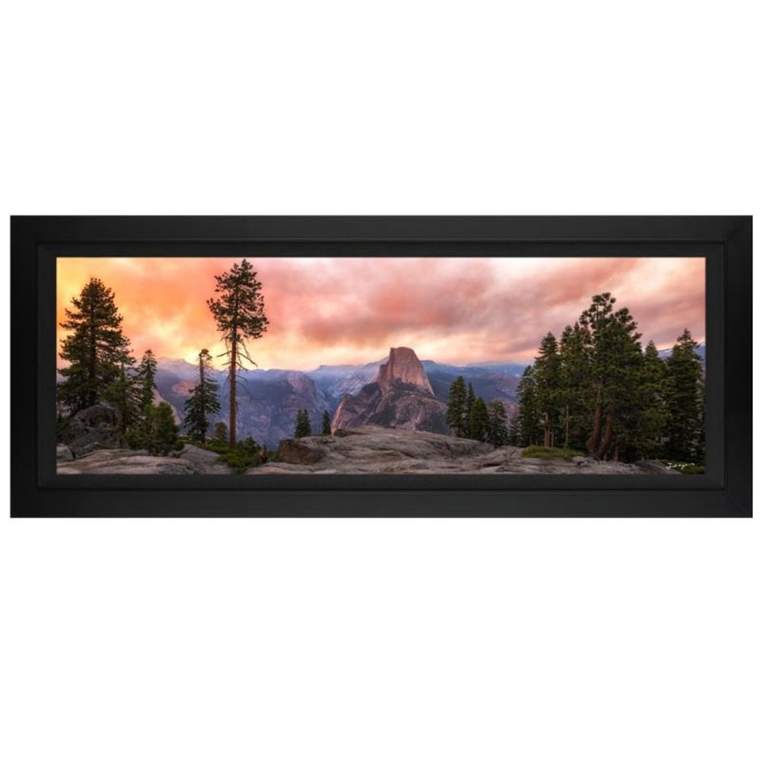 Jongas, "Half Dome Apocalyptic" Framed Limited Edition on Canvas, Numbered and Hand Signed with