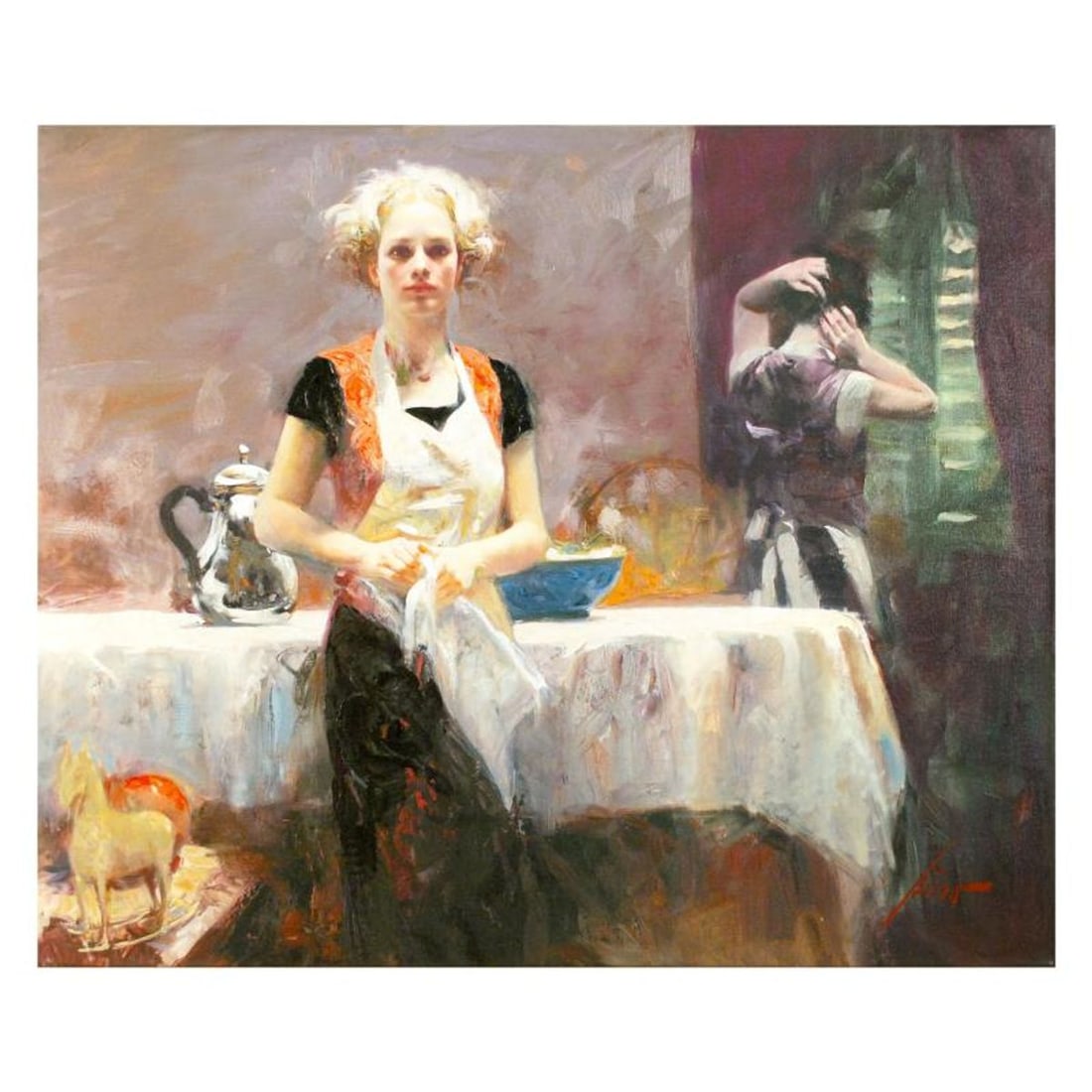 Pino (1939-2010), "In the Late Evening" Limited Edition on Canvas, Numbered and Hand Signed with