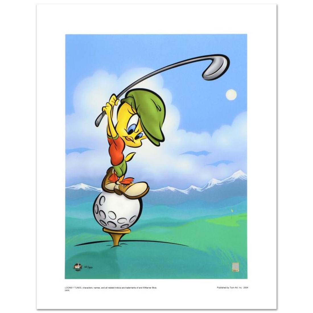 Tee-Off Tweety Limited Edition Giclee from Warner Bros., Numbered with Hologram Seal and Certificate
