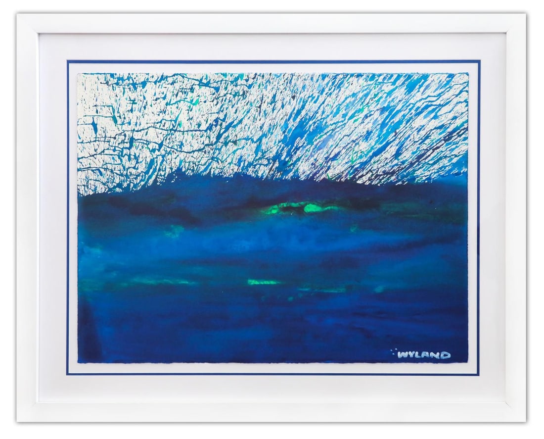 Wyland- Original Watercolor Painting on Deckle Edge Paper "Abstract"