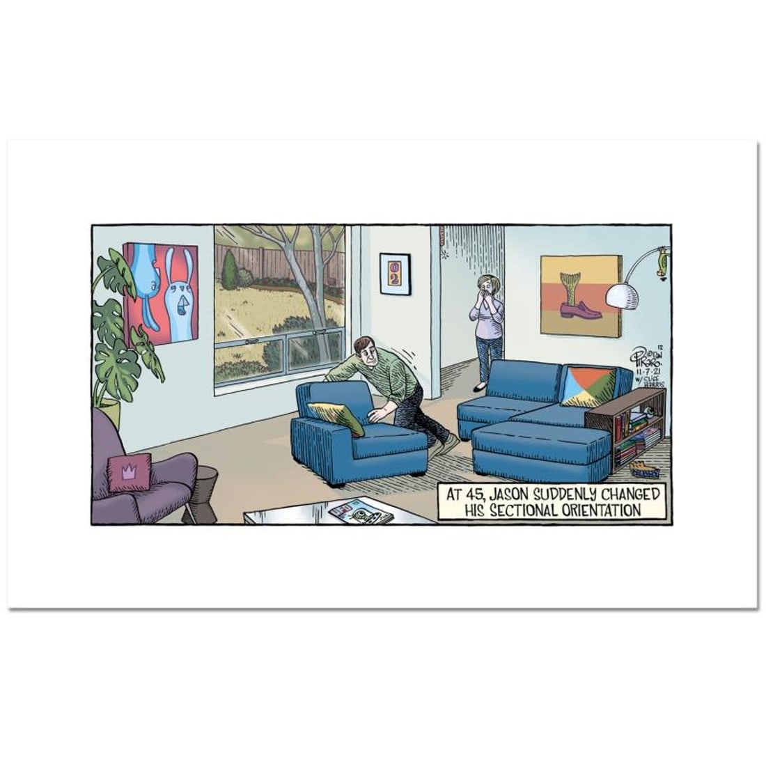 Bizarro! "Sectional" Numbered Limited Edition Hand Signed by Creator Dan Piraro; Letter of