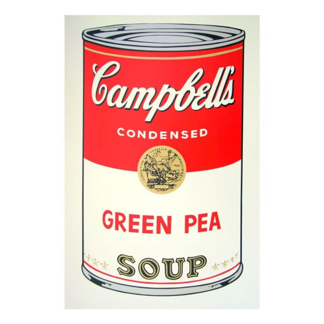 Andy Warhol "Soup Can 11.50 (Green Pea)" Silk Screen Print from Sunday B Morning.: Soup Can 11.50 (Green Pea) is a silk screen print on paper (open edition) from Sunday B Morning featuring the works of Andy Warhol. The piece is stamped in blue on the back with "Published by Sunday B