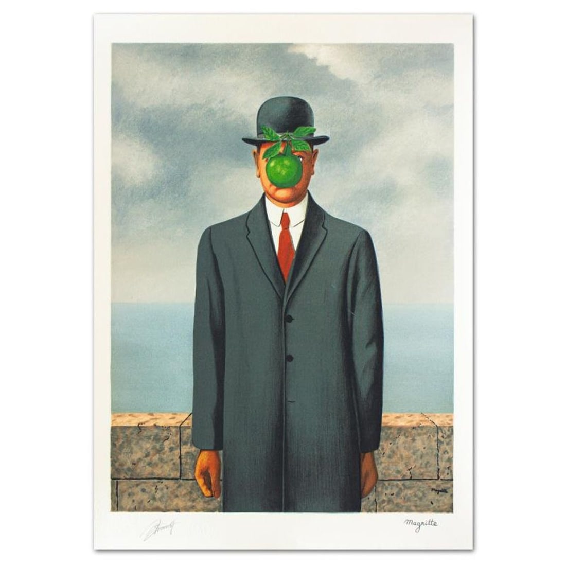 Rene Magritte (1898-1967), "Le Fils De L'homme" Limited Edition Lithograph with Letter of