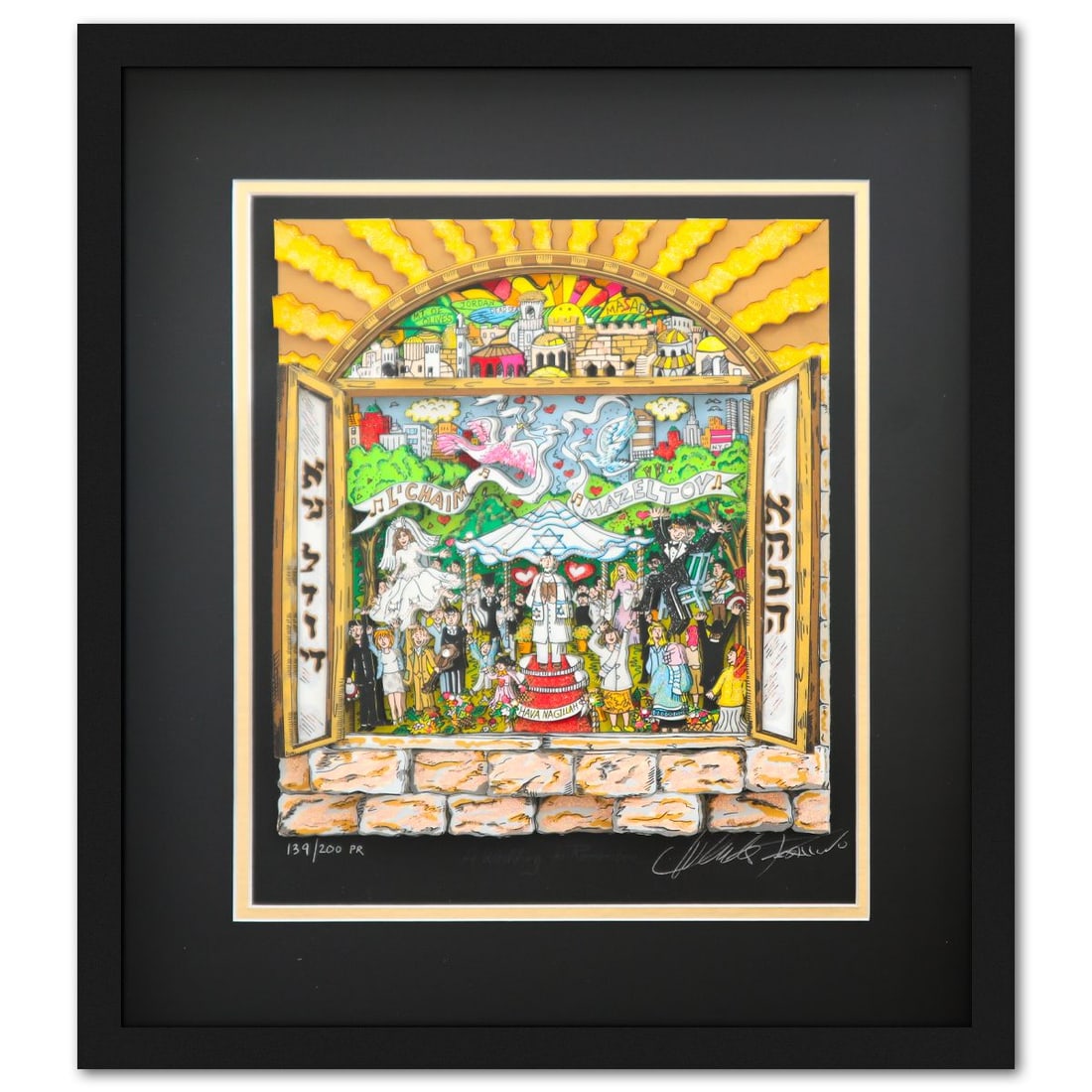 Charles Fazzino- 3D Construction Silkscreen Serigraph "A Wedding Remember"