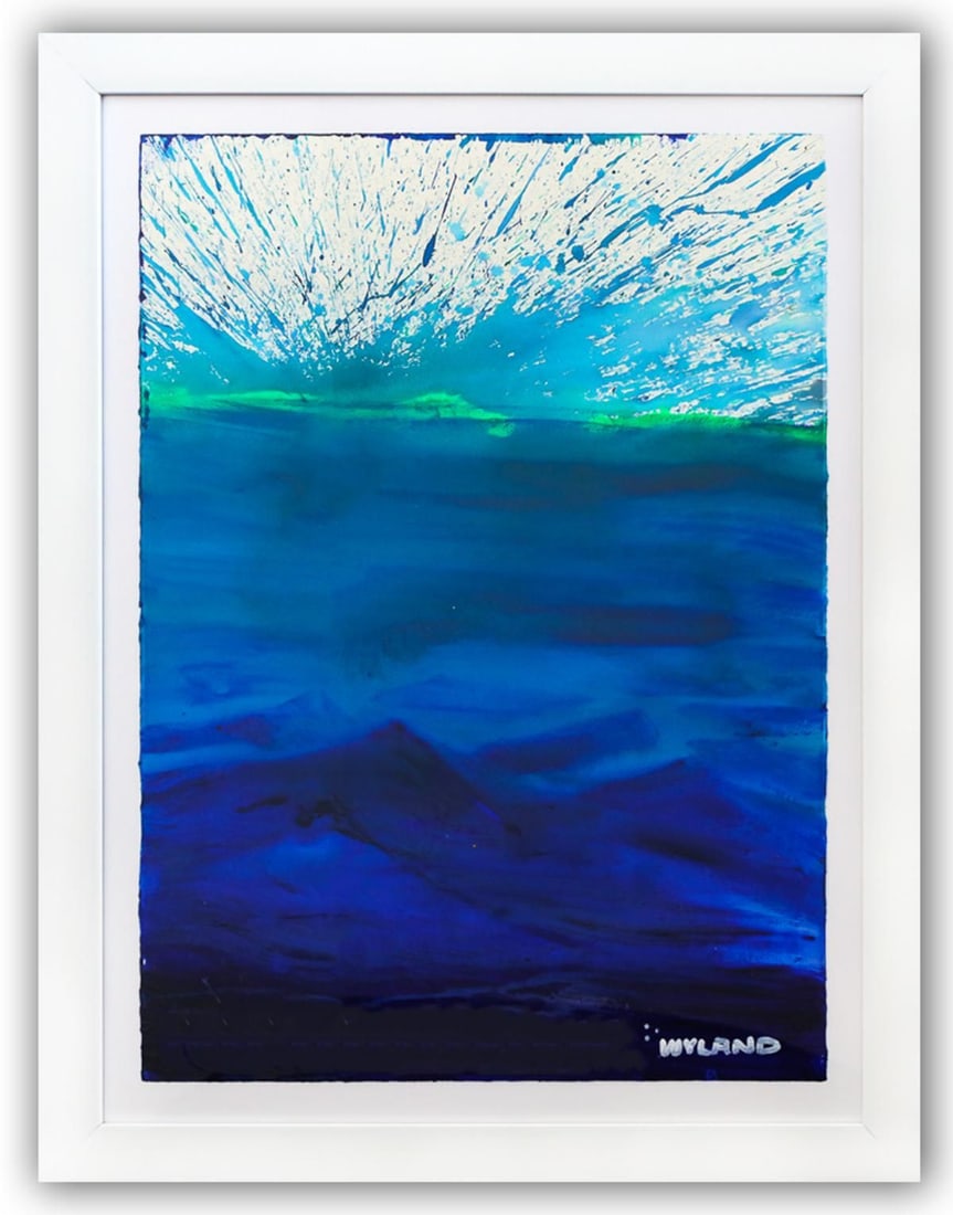 Wyland- Original Watercolor Painting on Deckle Edge Paper "Abstract"