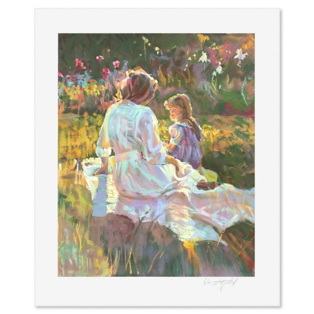 Don Hatfield, "Afternoon Chat" Limited Edition Printer's Proof Serigraph, Numbered and Hand Signed: Afternoon Chat is a limited edition printer's proof serigraph serigraph on paper by Don Hatfield, numbered and hand signed by the artist. Includes Letter of Authenticity. Measures approx. 24.5" x 20" 