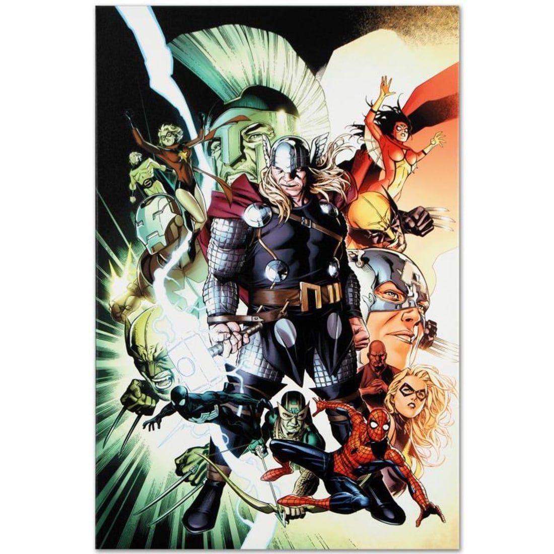 Marvel Comics "Free Comic Book Day 2009 Avengers #1" Numbered Limited Edition Giclee on Canvas by