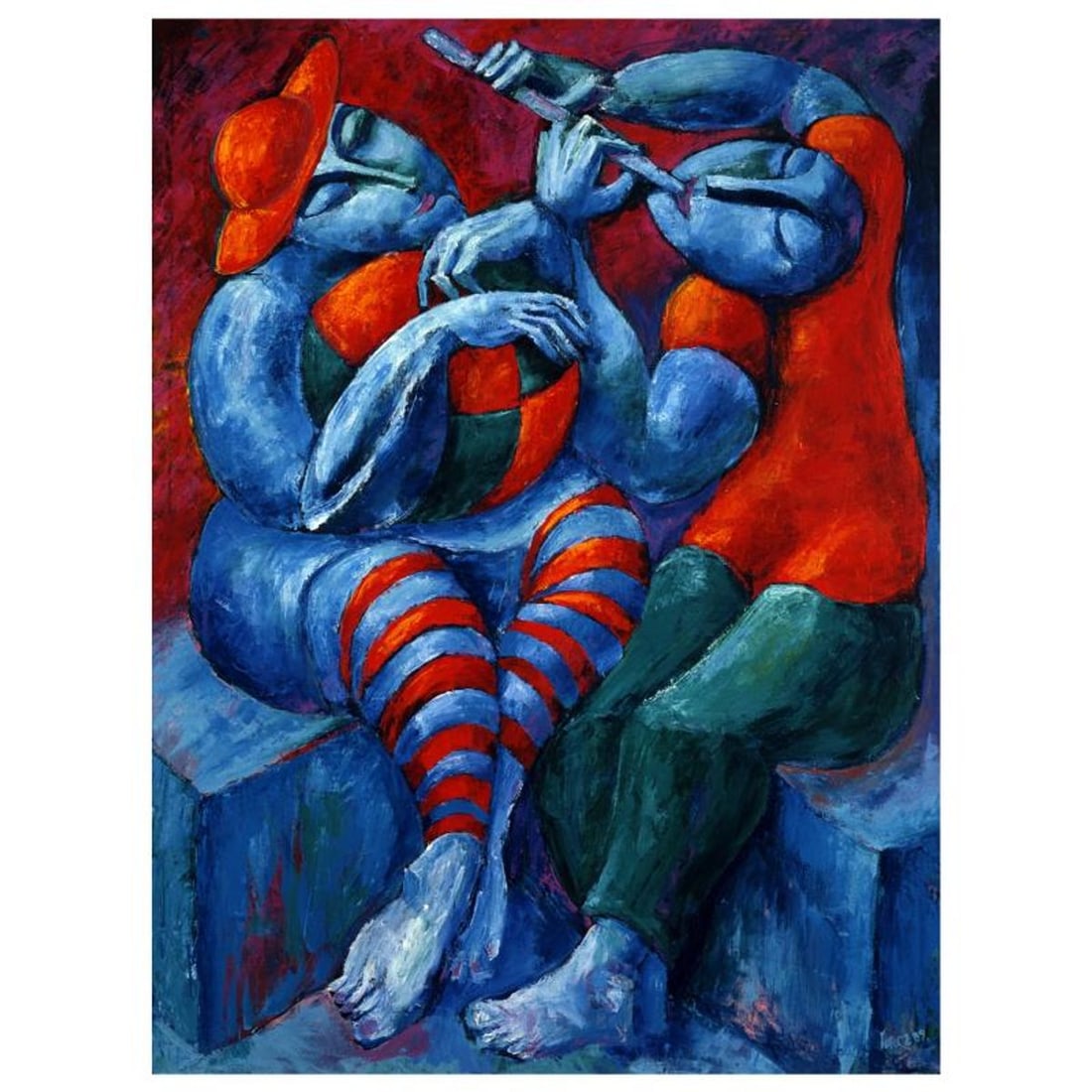 Yuroz, "Concert On The Beach" Hand Signed Limited Edition Serigraph with Certificate of: Concert On The Beach is a limited edition serigraph on archival paper by Yuroz. The piece is hand signed by the artist, numbered, and accompanied by a certificate of authenticity. Measures approximate