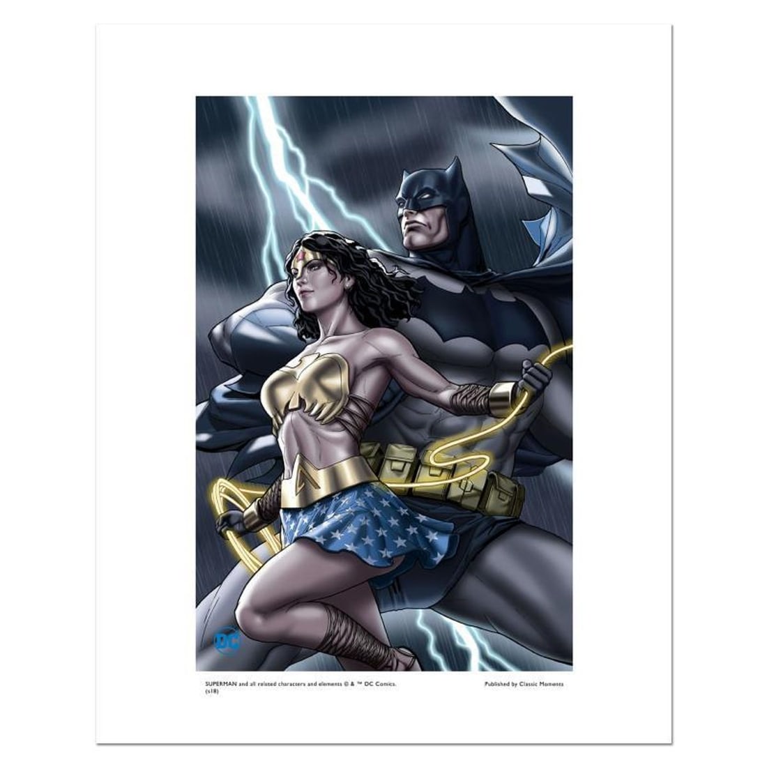 DC Comics, "Batman and Wonder Woman" Numbered Limited Edition Giclee with Certificate of