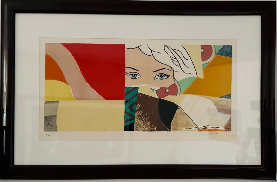 Max Papart- Lithograph on paper: Artist: Max Papart. Medium: Lithograph on paper. Measures approx. 24" x 38" (framed). Signature: Signed. Reference#: 25141.
