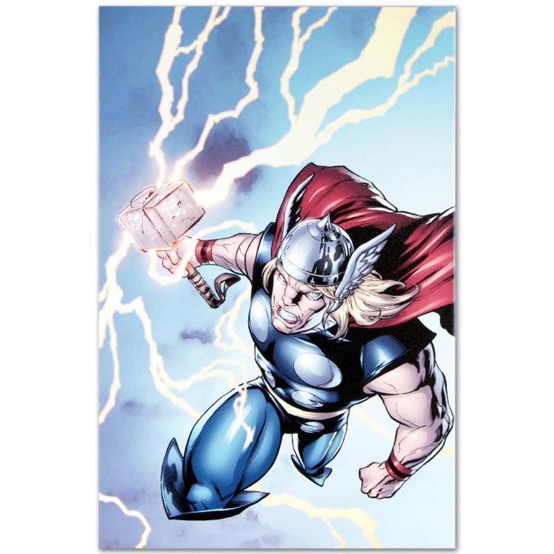Marvel Comics "Marvel Adventures: Super Heroes #7" Numbered Limited Edition Giclee on Canvas by: A piece of comic book history, this limited edition, from original art by Salva Espin, depicts the heroic Thor and his Hammer Mjulner. Salva Espin has done work for such franchises as the Avengers, De