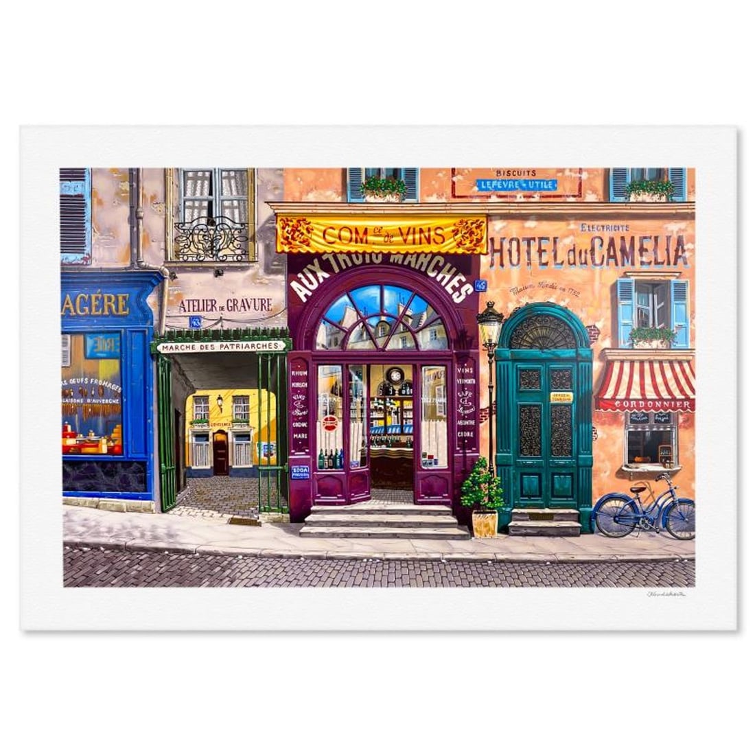 Liudmila Kondakova, "Hotel du Camelia" Limited Edition Serigraph, Numbered and Hand Signed with: Hotel du Camelia is a limited edition serigraph on paper by Liudmila Kondakova, hand signed by the artist. Includes Letter of Authenticity. Measures approx. 29" x 41" (border), 24" x 36" (image). Refe