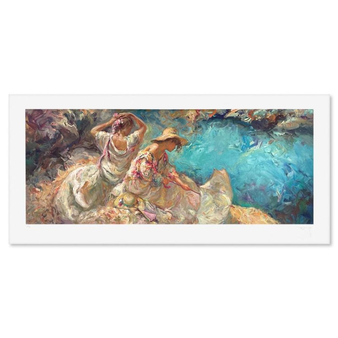 Royo, "Agosto En Mallorca" Limited Edition Printer's Proof Serigraph (18" x 45"), Numbered 1/10 and: Agosto En Mallorca is a limited edition printer's proof serigraph on paper by Royo, numbered 1/10 and hand signed by the artist. Includes Letter of Authenticity. Measures approx. 23.5" x 50" (border),