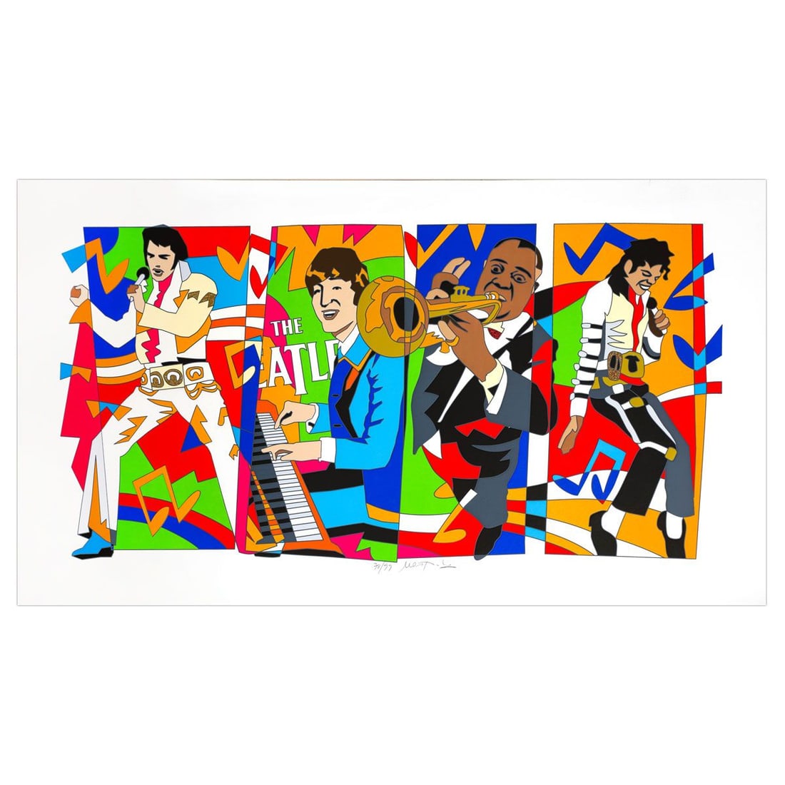 Ugo Nespolo- SIlkscreen on Paper "Miti Musicali"