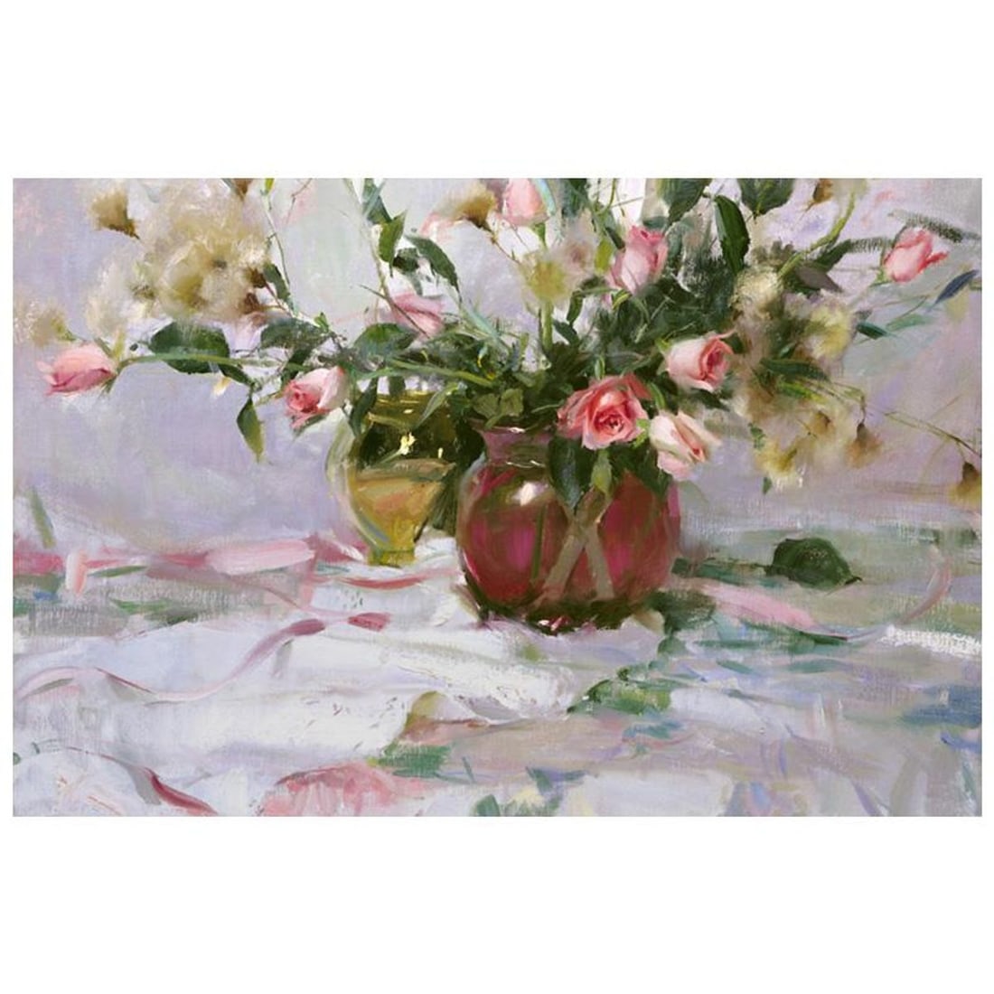 Dan Gerhartz, "Roses & Thistle" Limited Edition on Canvas, Numbered 33/95 and Hand Signed with (1 of 10)