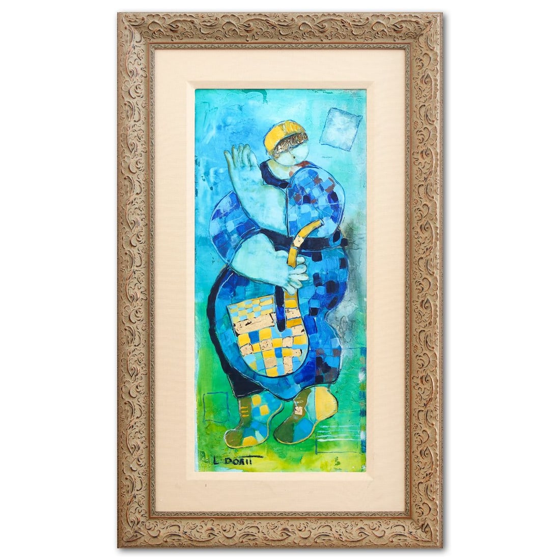 Dorit Levy- Original Mixed Media on Paper "Saxophonist" (1 of 3)