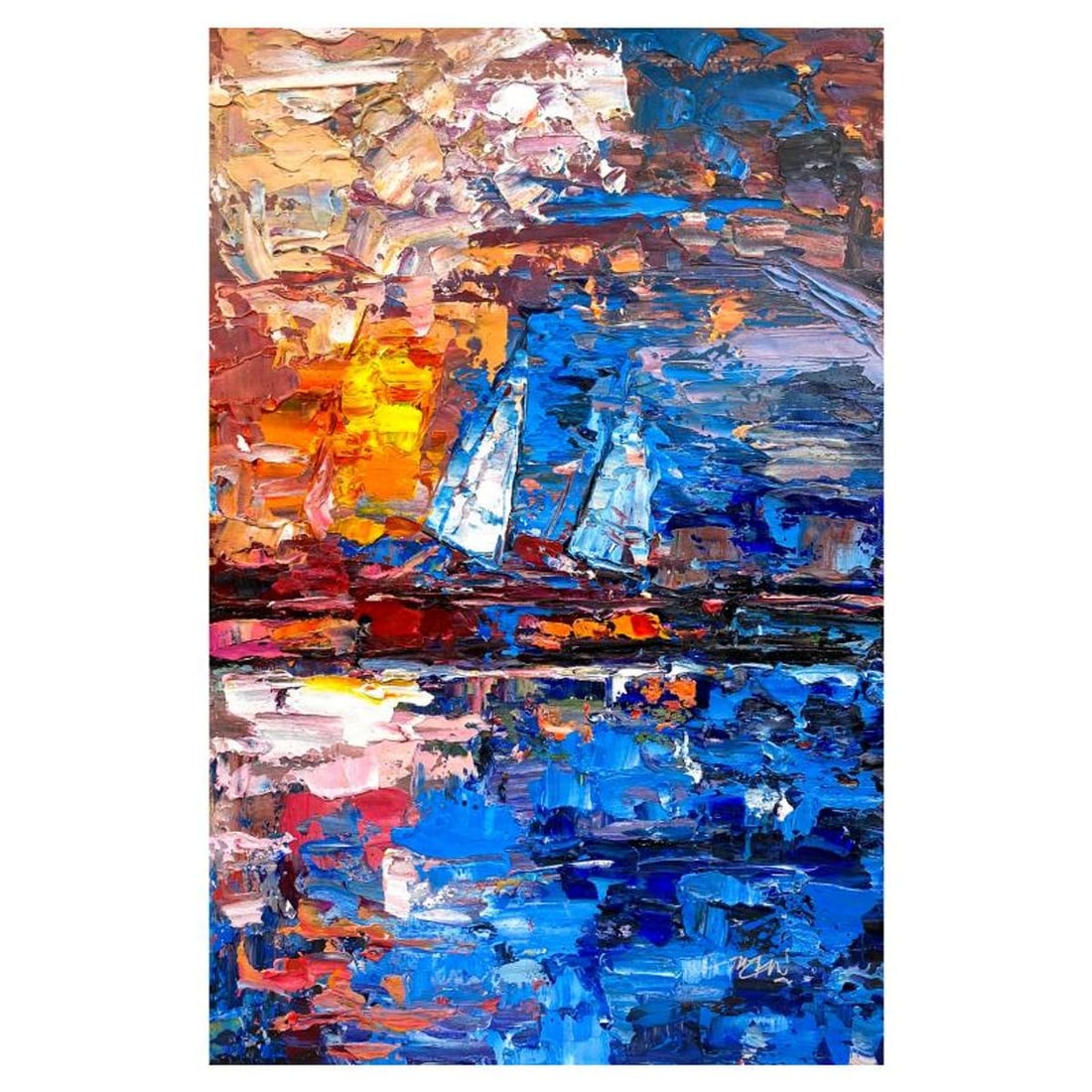 Mani, Original Acrylic Painting on Canvas, Hand Signed with Letter of Authenticity.: This is an original acrylic painting on canvas by Mani, hand signed by the artist. Includes Letter of Authenticity. Measures approx. 36" x 24" (image).