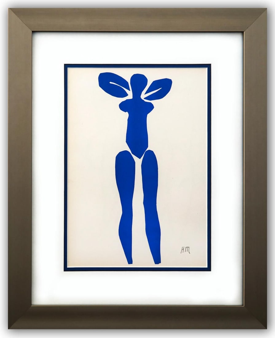 Henri Matisse- Lithograph "Verve - Nu bleu I": Artist: Henri Matisse. Medium: Lithograph. Title: Verve - Nu bleu I. Size: 14" x 10". Measures approx. 22" x 18" (framed). Signature: Signed in the plate. Certificate of Authenticity: Is included.