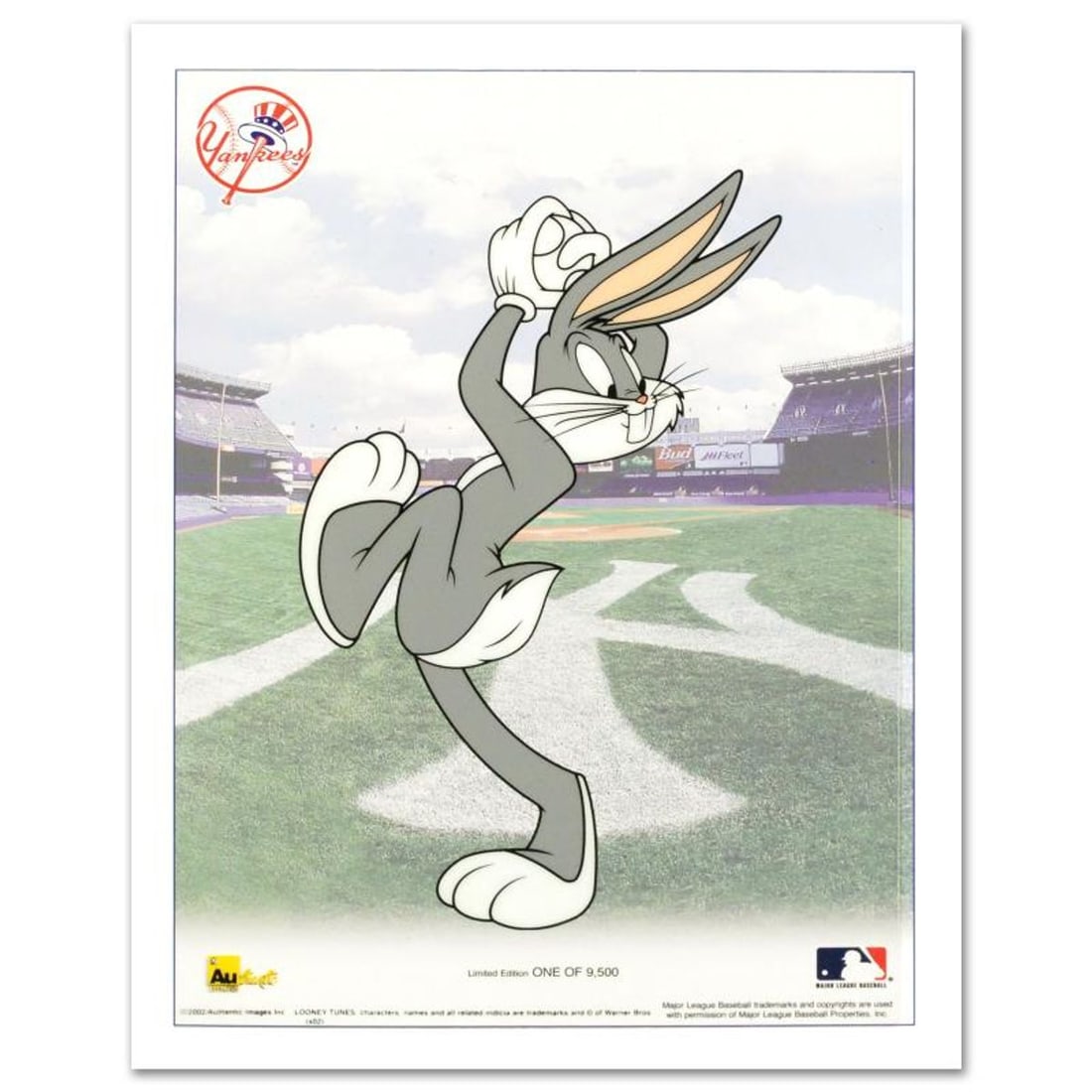Bugs Bunny Pitching with the Yankees is a Limited Edition Sericel from Warner Bros.. Includes: Familiar characters, vibrant colors, and careful details make this sericel one for both serious collectors and casual fans. "Bugs Bunny Pitching with the Yankees" is a limited edition sericel by