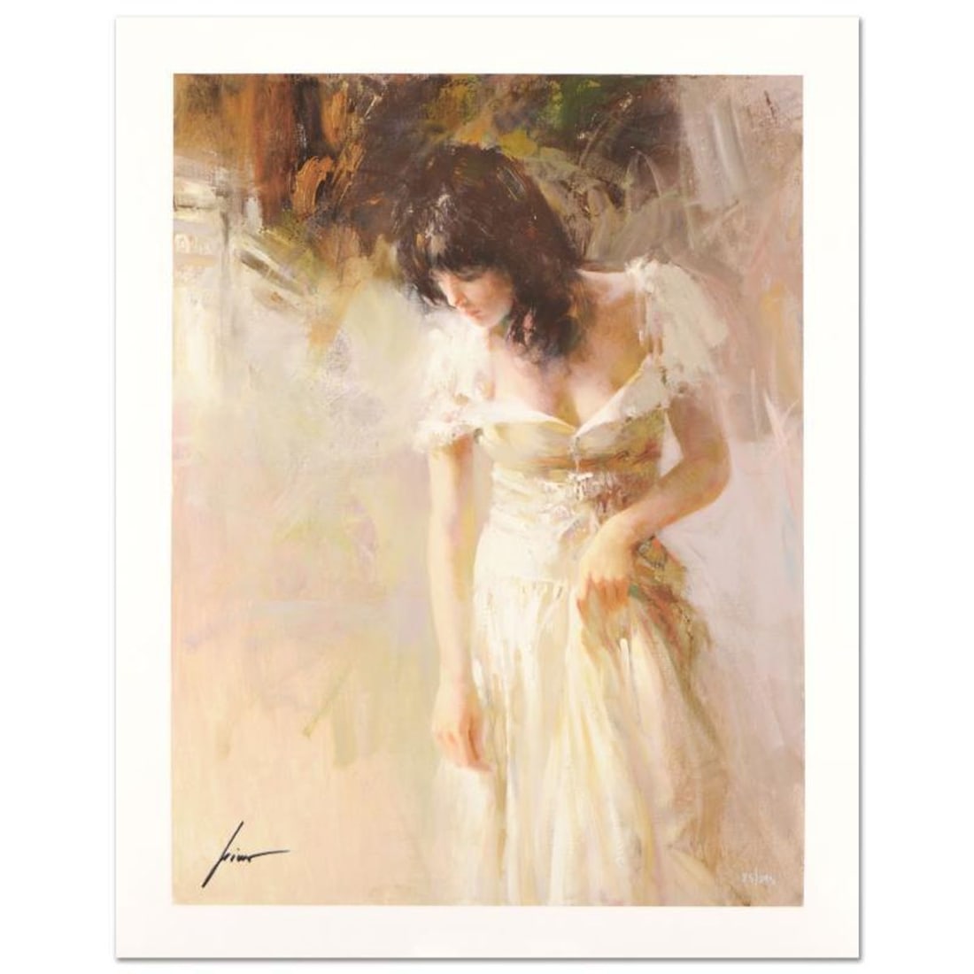 Pino (1939-2010), "White Rhapsody" Hand Signed Limited Edition with Certificate of Authenticity.: White Rhapsody is a limited edition giclee on paper by Pino (1939-2010), numbered and hand signed by the artist. Includes Certificate of Authenticity. Measures approximately 20" x 15" (image).