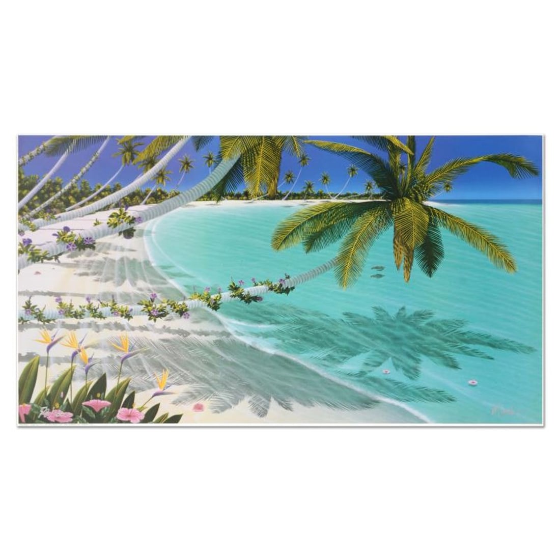Dan Mackin, "First Swim" Limited Edition Lithograph, Numbered and Hand Signed with Letter of: First Swim is a limited edition lithograph on paper by Dan Mackin, numbered and hand signed by the artist. Includes Letter of Authenticity. Measures approx. 39.5" x 22" (image). Please note: the tip o