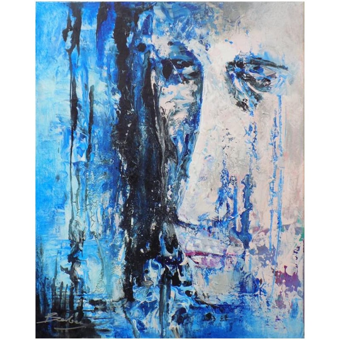 Berberyan, "Underwater" Hand Signed Original Painting on Canvas with Letter of Authenticity.: Underwater is an original acrylic mixed media painting on canvas by Ara Berberyan. The piece is hand signed and comes with a letter of authenticity. Measures approximately 20" x 16".