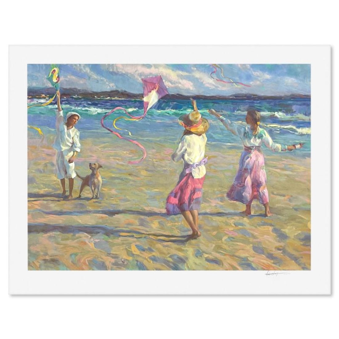 Don Hatfield, "Kite Festival" Limited Edition Printer's Proof Serigraph, Numbered and Hand Signed: Kite Festival is a limited edition printer's proof serigraph on paper by Don Hatfield, numbered and hand signed by the artist. Includes Letter of Authenticity. Measures approx. 31.5" x 40" (border), 2
