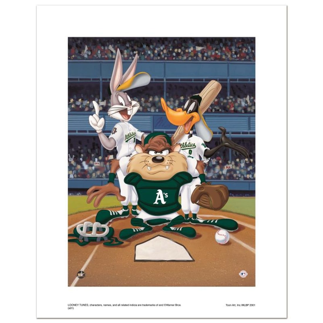 At the Plate (Athletics) Numbered Limited Edition Giclee from Warner Bros. with Certificate of