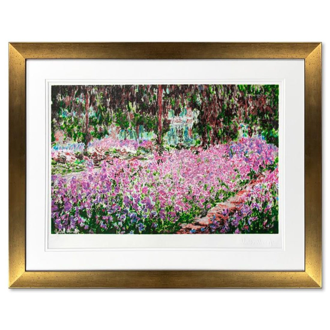 Claude Monet (1840-1926), "Le Jardin De Monet (1840-1926)" Framed Limited Edition Lithograph with: Le Jardin De Monet is a framed limited edition lithograph on paper by Claude Monet. Printed by Atelier Tete a Tete in Paris and authorized by the Monet Estate and ADAGP Paris , the piece is plate sign