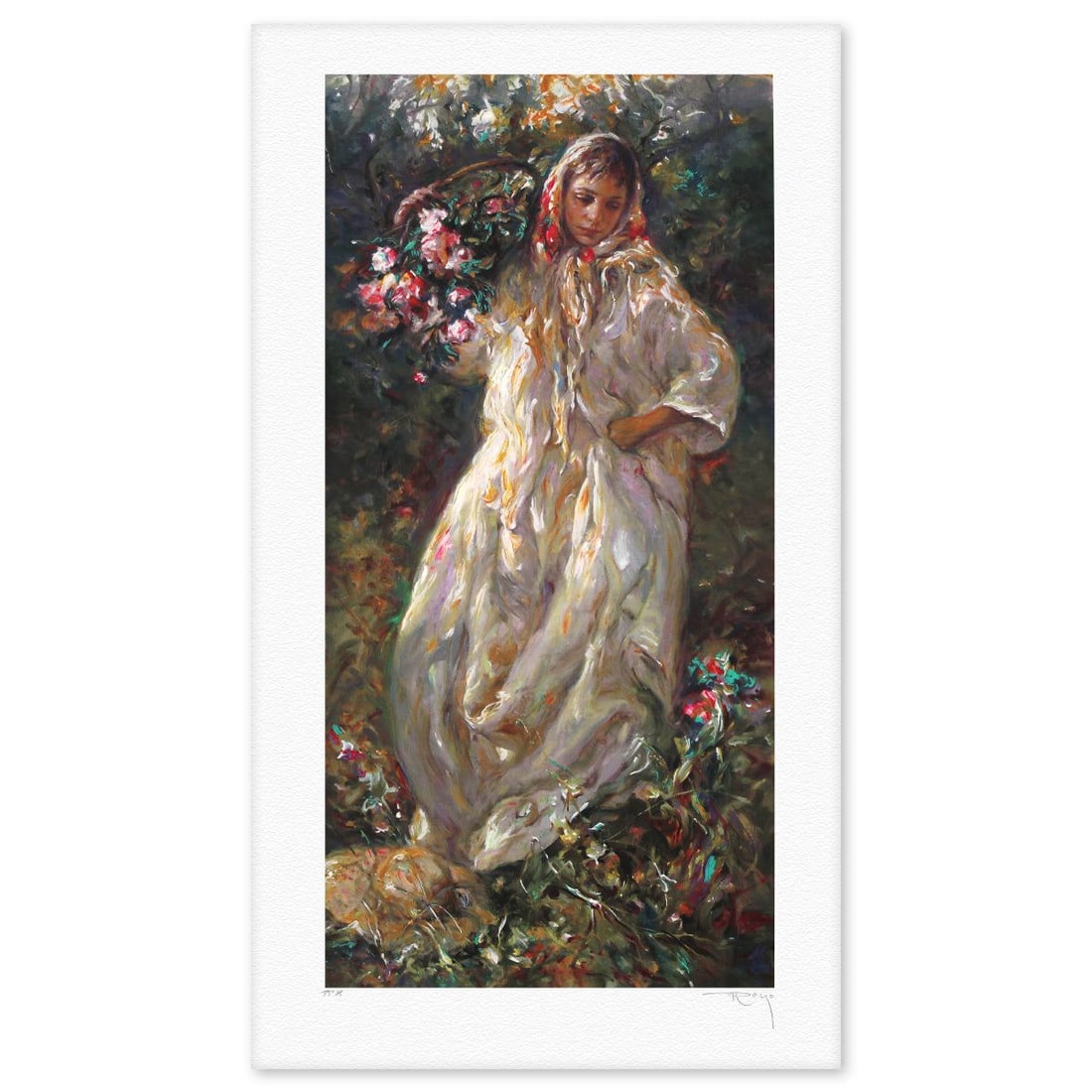 Royo- Serigraph "Autumn": Artist: Royo. Medium: Serigraph. Title: Autumn. Size: 24" x 12". Signature: Hand signed and numbered. Reference#: 74820.