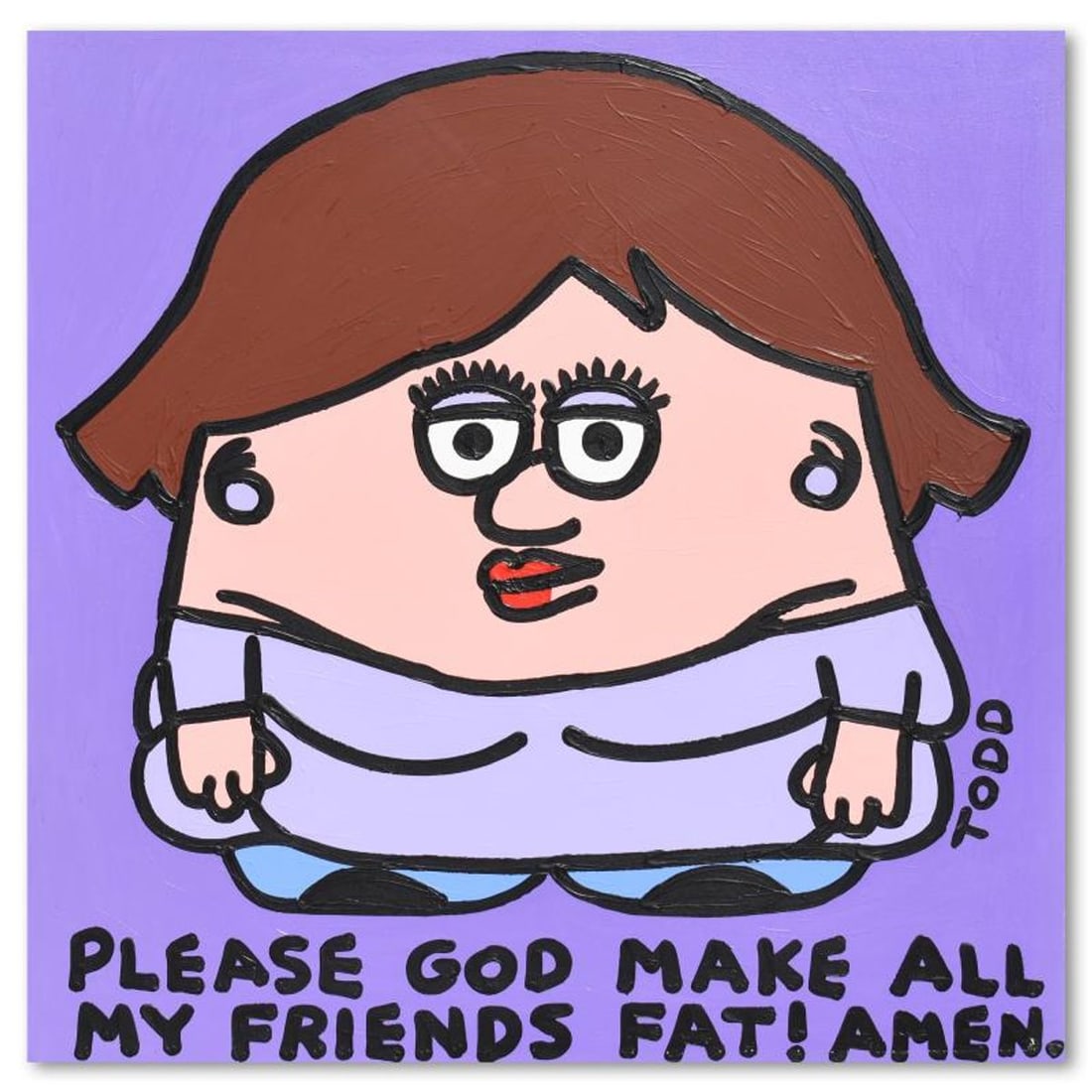 Todd Goldman, "Please God" Original Acrylic Painting on Gallery Wrapped Canvas (48" x 48"), Hand