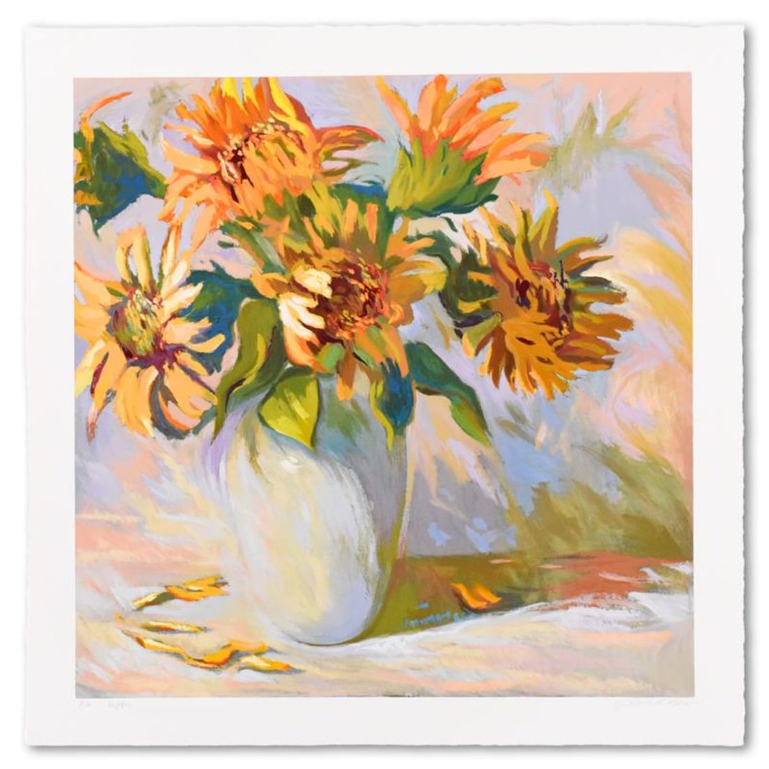 S. Burkett Kaiser, "Sunflowers" Limited Edition, AP Numbered and Hand Signed with Letter of (1 of 2)
