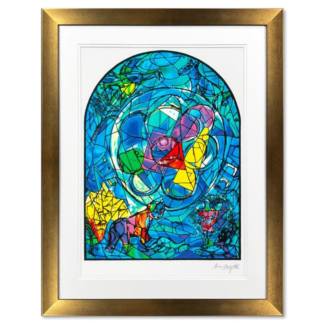 Marc Chagall (1887-1985), "Benjamin" Framed Limited Edition Serigraph with Letter of Authenticity.: Benjamin is a framed limited edition serigraph on paper by Marc Chagall (1887-1985). Authorized by the Chagall Estate and ADAGP Paris , the piece is plate signed and comes with a letter of authenticit