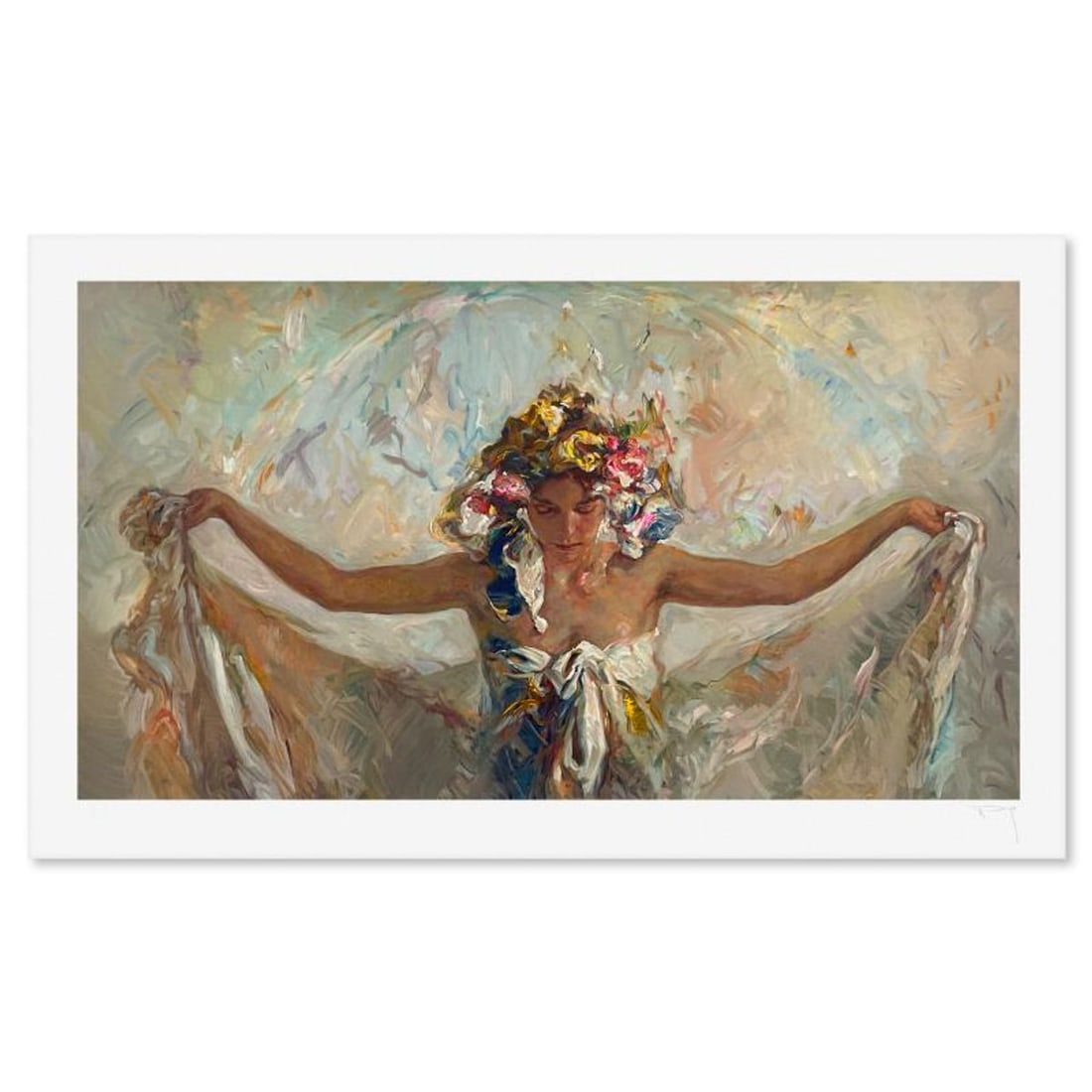 Royo, "Prima Luce" Limited Edition Printer's Printer's Proof Serigraph (25" x 45"), Numbered and: Prima Luce is a limited edition printer's proof serigraph on paper by Royo, numbered and hand signed by the artist. Includes Letter of Authenticity. Measures approx. 30" x 50" (border), 25" x 45" (ima