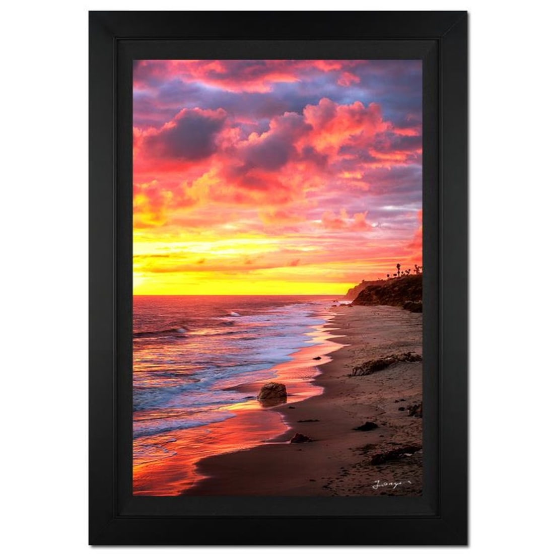 Jongas, "Fiery Cry" Framed Limited Edition Photograph on Canvas, Numbered and Hand Signed with