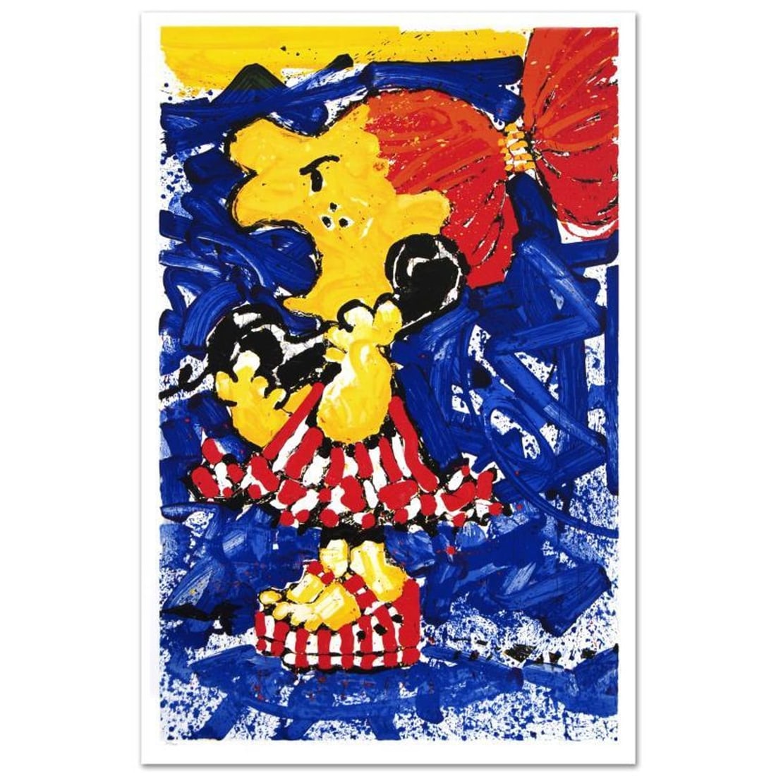 1-800 My Hair is Pulled Too Tight Limited Edition Hand Pulled Original Lithograph (25" x 40") by: 1-800 My Hair is Pulled too Tight is a limited edition hand pulled original lithograph on museum quality paper, numbered and hand signed by Tom Everhart. This is one of the final Everhart editions to 