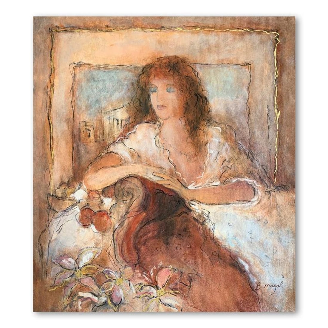 Batia Magal, "Eternal Moment" Hand Signed Limited Edition Serigraph on Paper with Letter of: Eternal Moment is a limited edition serigraph on paper by Batia Magal. It is numbered and hand signed and includes a letter of authenticity. Measures approximately 14.5" x 12.5" (image). Reference#: 9