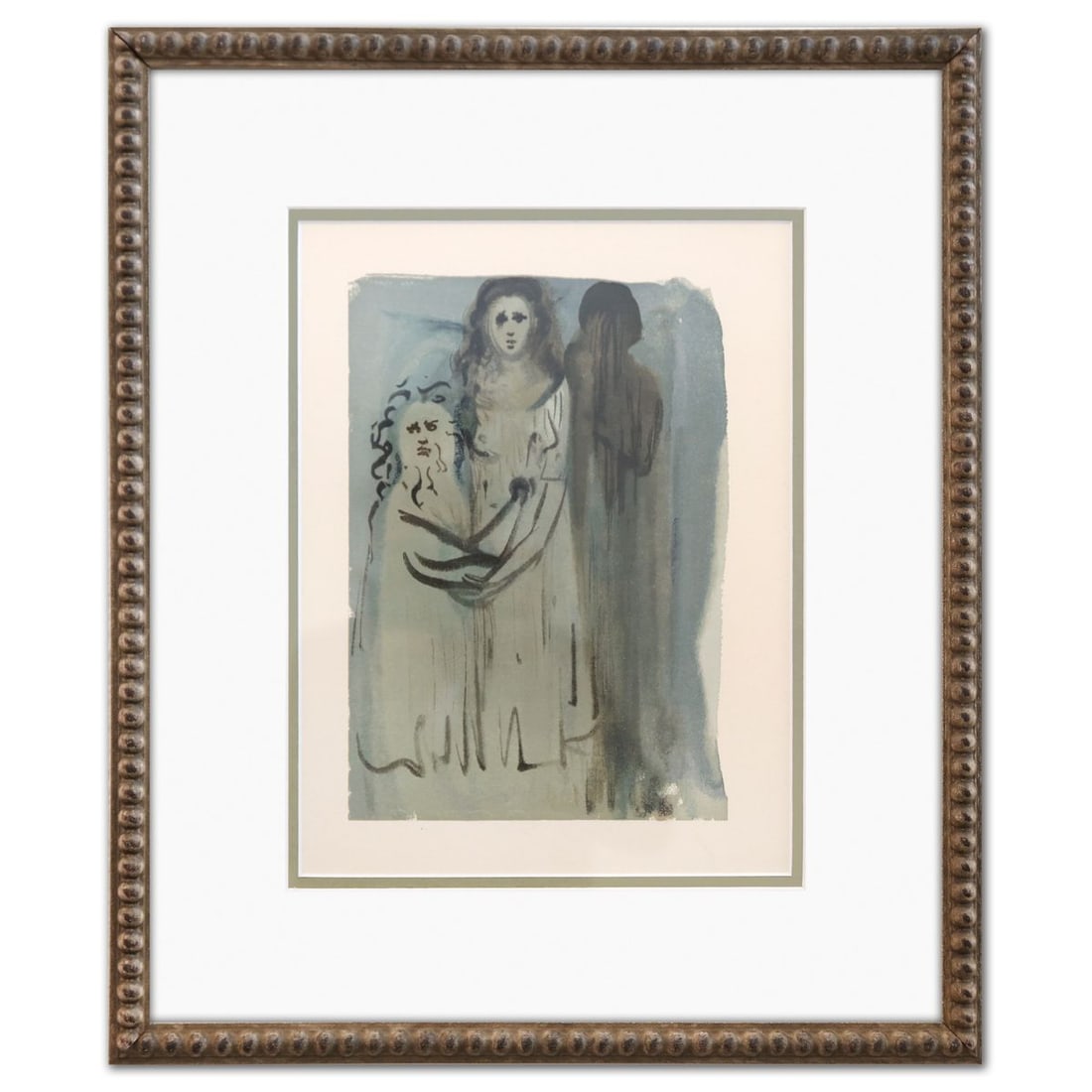 Salvador Dali- Original Color Woodcut on B.F.K. Rives Paper "Purgatory 16"