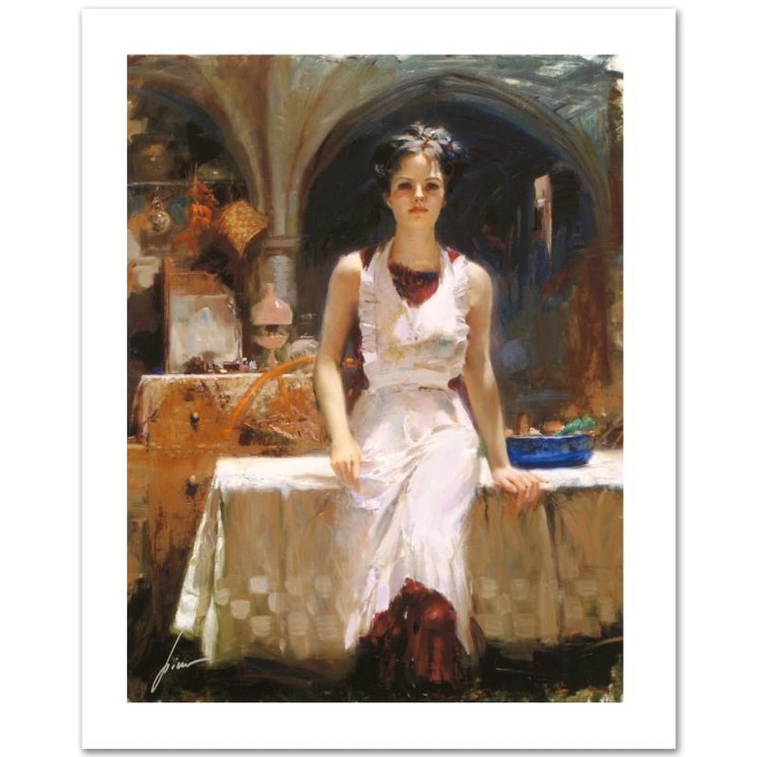 Pino (1939-2010), "Deborah Revisited" Limited Edition on Canvas, Numbered and Hand Signed with: Deborah Revisited is a limited edition giclee on canvas by Pino (1939-2010), numbered and hand signed by the artist. Includes Certificate of Authenticity. Measures approx. 14" x 18" (image).